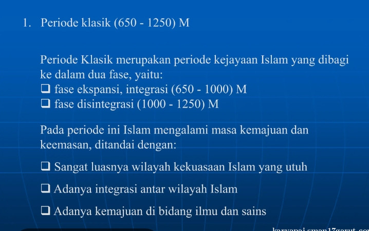 Rangkuman periode islam 
